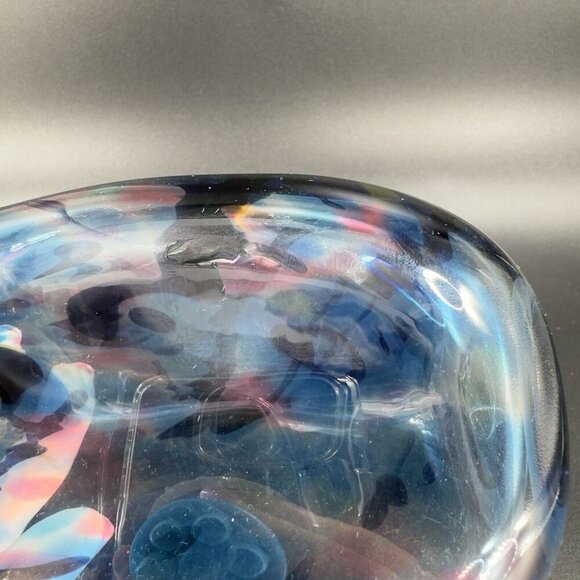 Fire Islands Signed Matthew Labarbera Glass Vase Triangular Glass Multicolor - Picture 10 of 16